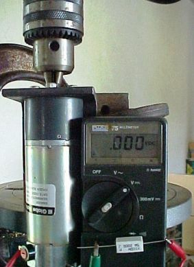 Motor mounted in Drill Press for Measurement